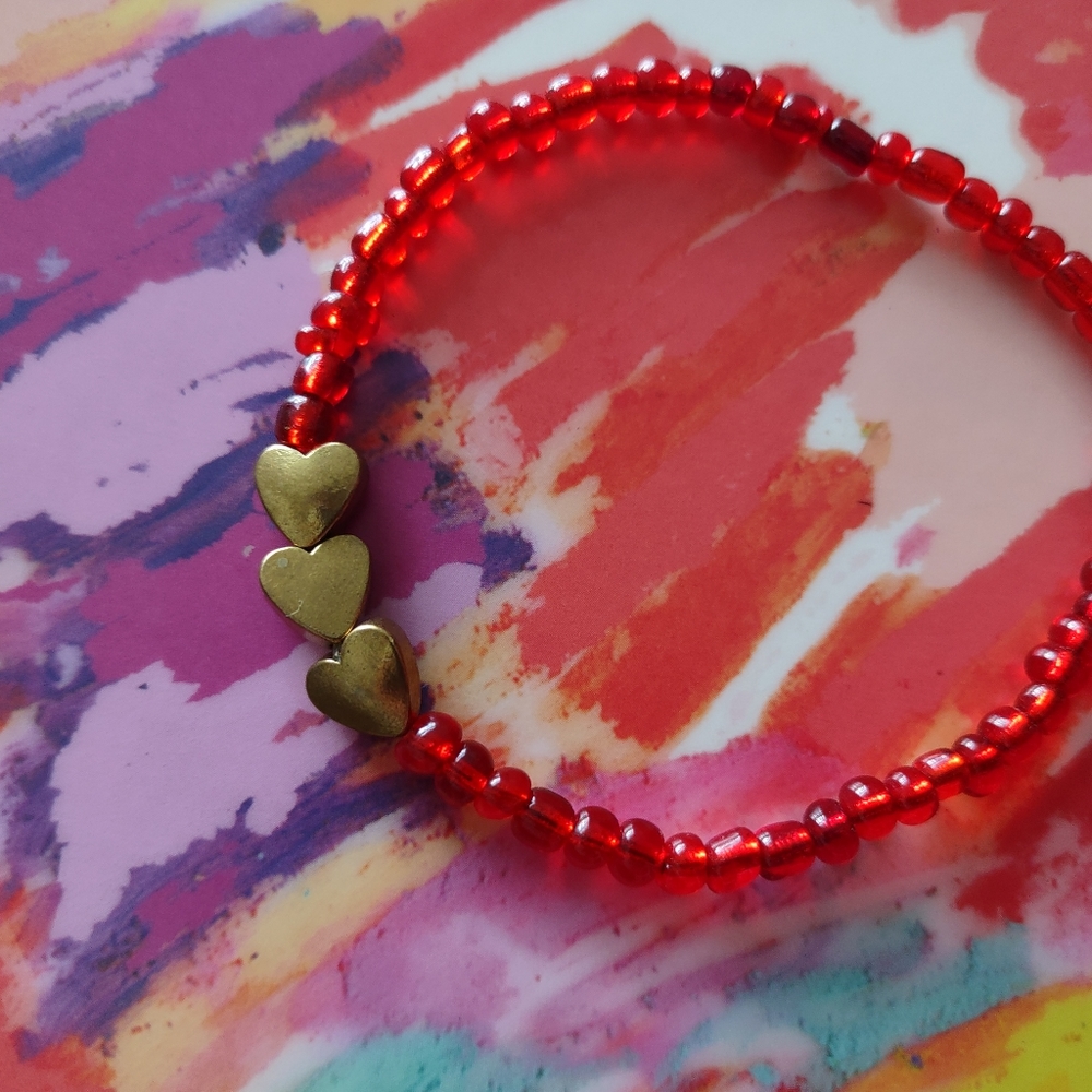 Chunky Solid Brass Heart Bracelet